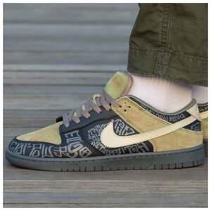 Чоловічі кросівки Nike SB Dunk Low Doernbecher Black Khaki, чорні шкіряні кросівки найк сб данк лов хакі