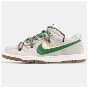 Чоловічі кросівки Nike SB Dunk Low Grey Green, сірі замшеві кросівки найк сб данк