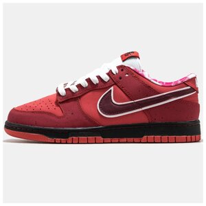 Чоловічі кросівки Nike SB Dunk Low "Red Lobster", червоні шкіряні кросівки найк сб данк лобстер