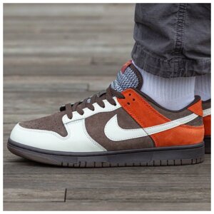 Чоловічі кросівки Nike SB Dunk Low Velvet Brown and Rugged Orange, замшеві кросівки найк сб данк лов шкіряні