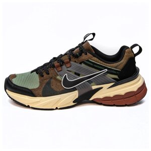 Чоловічі кросівки Nike V2K. 3 Runtekk Run Brown Green Black, коричневі шкіряні кросівки найк V2K рантек