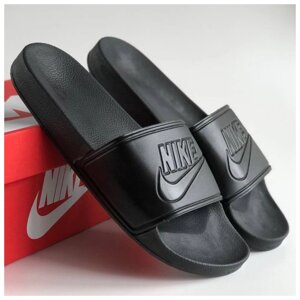 Чоловічі шльопанці Nike Benassi Black, літні чорні ляпанці найк бенасі капці