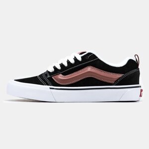 Чоловічі / жіночі кеди Vans KNU Skool Black Brown White, унісекс чорно-білі замшеві кросівки ванс кну вилиць