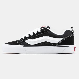 Чоловічі / жіночі кеди Vans KNU Skool Black White, унісекс чорно-білі замшеві кросівки ванс вилиць