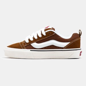 Чоловічі / жіночі кеди Vans KNU Skool Brown White, унісекс коричневі замшеві кросівки ванс кну вилиць