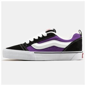 Чоловічі / жіночі кеди Vans KNU Skool Purple Black White, фіолетові замшеві кросівки ванс кну вилиць