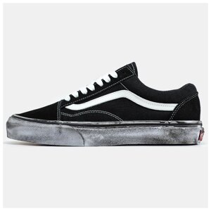 Чоловічі / жіночі кеди Vans Old Skool Black White, чорно-білі замшеві кросівки ванс олд вилиць чорні