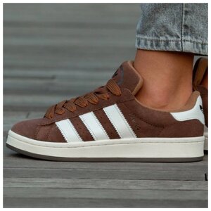 Чоловічі / жіночі кросівки Adidas Campus 00s Brown White, унісекс коричневі замшеві кросівки Адідас кампус