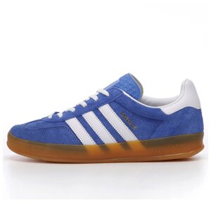 Чоловічі / жіночі кросівки Adidas Gazelle Indoor Blue White Brown, сині замшеві Адідас газелі газель індор