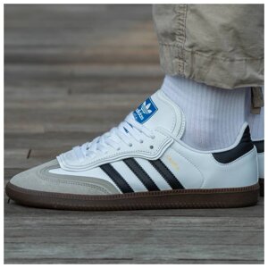 Чоловічі / жіночі кросівки Adidas Samba OG Triple Layer White, унісекс білі шкіряні кросівки Адідас самба