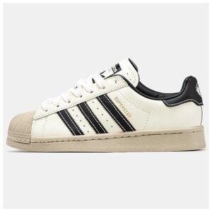 Чоловічі / жіночі кросівки Adidas Superstar Beige Primegreen, бежеві шкіряні кросівки адідас суперстар