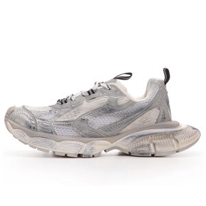 Чоловічі / жіночі кросівки Balenciaga 3XL Sneaker Metallic 734734 Dirty White Silver кросівки баленсіага 3ХЛ