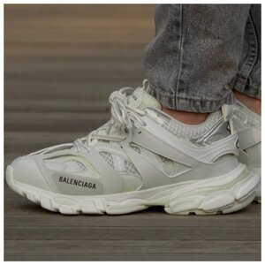 Чоловічі / жіночі кросівки Balenciaga Track 3.0 White, білі шкіряні кросівки баленсіага трек баленсіяга