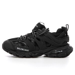 Чоловічі / жіночі кросівки Balenciaga Track Black, чорні шкіряні кросівки баленсіага трек баленсіяга