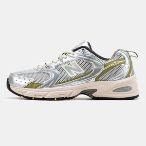 Чоловічі / жіночі кросівки New Balance 530 Silver Gold, сріблясті кросівки нью беленс 530 ню беланс NB 530