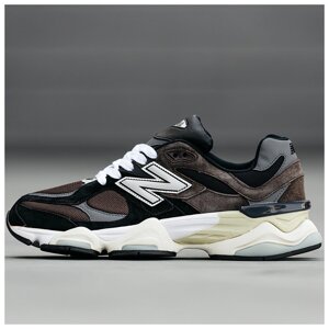 Чоловічі / жіночі кросівки New Balance 9060 Black White Brown U9060BRN, замшеві нью беланс 9060, NB 9060 нб