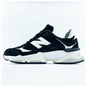 Чоловічі / жіночі кросівки New Balance 9060 Black White чорно-білі замшеві кросівки ню беланс 9060 NB 9060