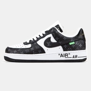 Чоловічі / жіночі кросівки Nike Air Force 1 Low By Virgil Abloh White Black x Louis Vuitton, найк аїр форс 1