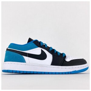 Чоловічі / жіночі кросівки Nike Air Jordan 1 Низький синій ретро, шкіряні кросівки Nike Air Jordan 1 ретро
