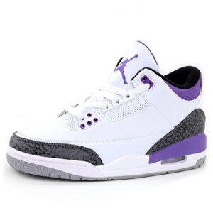 Чоловічі / жіночі кросівки Nike Air Jordan 3 ретро, білі шкіряні кросівки Nike Air Jordan 3 ретро