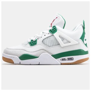 Чоловічі / жіночі кросівки Nike Air Jordan 4 x SB Pine Green білі шкіряні кросівки найк аїр джордан 4 ретро