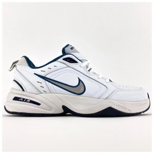 Чоловічі / жіночі кросівки Nike Air Monarch IV Білий синій, білі шкіряні кросівки Nike Monarch 4
