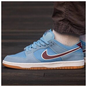 Чоловічі / жіночі кросівки Nike SB Dunk Low Philadelphia Phillies Light Blue, замшеві кросівки найк сб данк