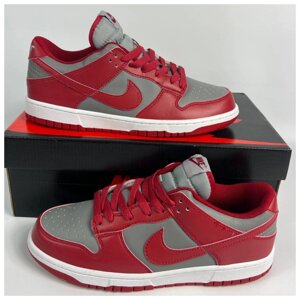 Чоловічі / жіночі кросівки Nike SB Dunk Red Grey Low, унісекс червоні шкіряні кросівки найк сб данк