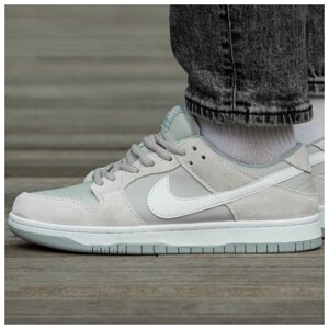 Чоловічі / жіночі кросівки Nike SB Dunk Sweet Grey Low, сірі шкіряні кросівки найк сб данк лов замшеві