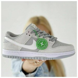 Чоловічі / жіночі кросівки Nike SB Dunk Sweet Grey Low, сірі шкіряні кросівки найк сб данк замшеві