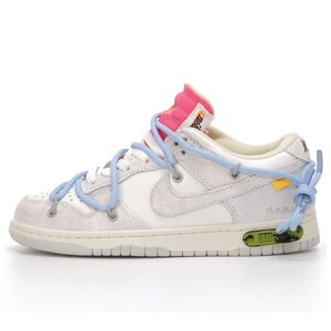 Чоловічі / жіночі кросівки Nike SB Dunk x Off White Grey Blue Low Lot 38/50, сірі найк сб данк офф вайт