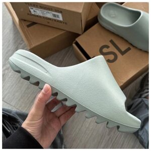 Чоловічі / жіночі шльопанці Adidas Yeezy Slide Salt, сірі ляпанці адідас ізі слайд тапки