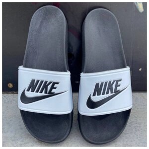 Чоловічі / жіночі тапочки Nike Slides ‘White’чорно -білий ляпас Nike Unisex Slippers Shale