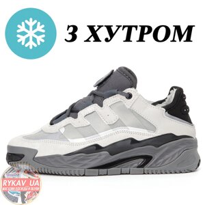 Чоловічі / жіночі зимові кросівки Adidas Niteball Sub Grey Winter Fur S24147 (Міх), сірі Адідас найтбол зима