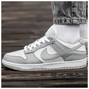 Чоловічі / женскііе кросівки Nike SB Dunk Low Vast Grey White унісекс сірі шкіряні кросівки найк сб данк лов