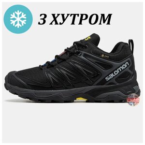 Чоловічі зимові кросівки Salomon Speedcross Pro Black Grey Winter Fur Хутро, чорні кросівки саломон спідкрос