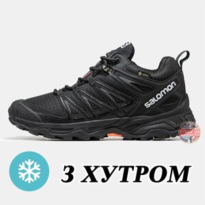 Чоловічі зимові кросівки Salomon Speedcross Pro Black Winter Fur Хутро, чорні кросівки саломон Спідкрос про