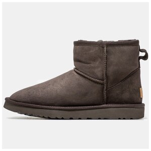 Чоловічі зимові UGG Classic Mini Chocolate, шоколадні замшеві уггі класик міні черевики угі зима