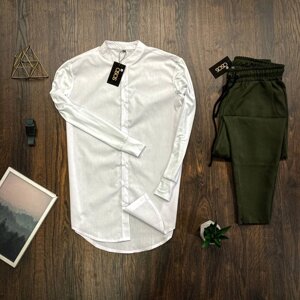 Чоловічий набір ASOS біла сорочка + хакі штани