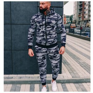 Чоловічий весняний / осінній спортивний камуфляжний костюм змійка (S, M розміри), Туреччина