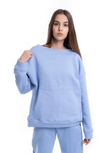 Світшоти Жіночий демісезонний Brand Basic блакитний на флісі кофта толстовка Oversize