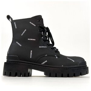 Жіночі черевики Balenciaga Boots Black, чорні шкіряні черевики Баленсіага, баленсіяга