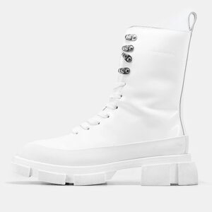 Жіночі черевики BOTH Gao High Boots White, білі шкіряні боти Боз Гао