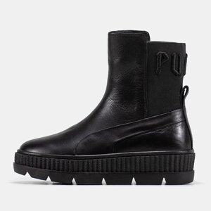 Жіночі черевики Puma Fenty By Rihanna Chelsea Sneaker Boot Black, чорні шкіряні черевики пума фенті бай ріанна