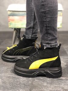 Жіночі черевики Puma Spring Boots Black Yellow, жіночі черевики пума спрінг