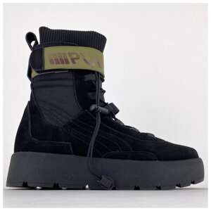 Жіночі черевики Puma X Fenty Scuba Boot Black, чорні замшеві черевики пуму фенті