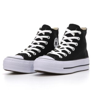 Жіночі кеди Converse Chuck Taylor All Star Classic Black High White чорні конверс чак тейлор ол старий класик