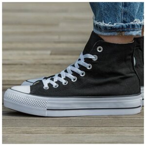 Жіночі кеди Converse Chuck Taylor All Star High Lift Black White, чорні кросівки конверс чак тейлор ол старий