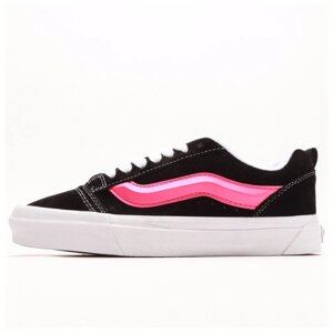 Жіночі кеди Vans KNU Skool Black Pink весна-осінь, чорно-білі кросівки ванс кну вилиць рожеві