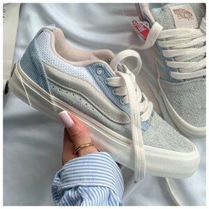 Жіночі кеди Vans KNU Skool Light Blue весна-осінь, замшеві кросівки ванс кну вилиць